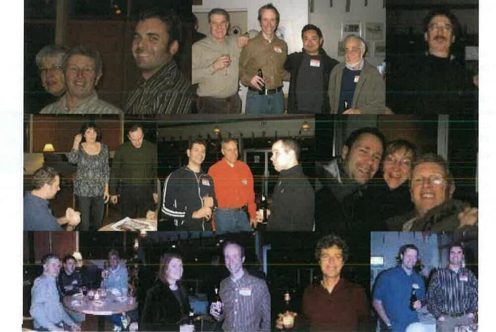 A photo collage of candid shots from the CAA Member Appreciation Night: sailors socializing, raising drinks, and posing in groups