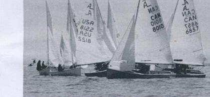 A fleet of Albacores racing at the North Americans