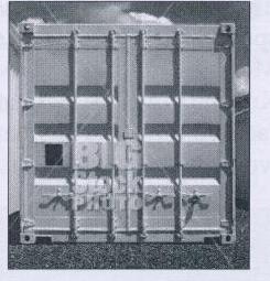 A sea shipping container