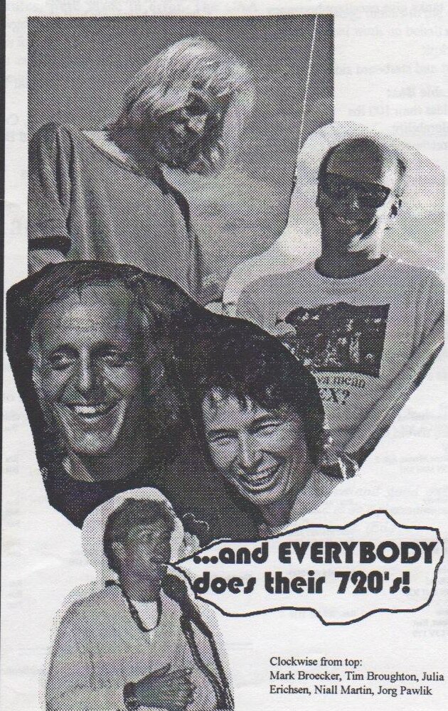 Cover collage of smiling sailors at the 1995 Worlds with a speech bubble reading “…and EVERYBODY does their 720’s!”