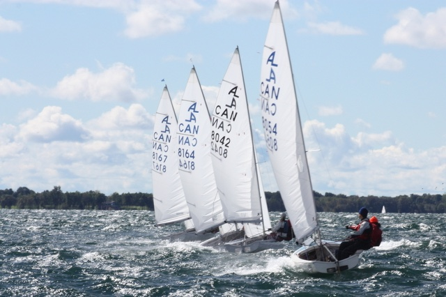 Four Albacores racing close together at CORK, Kingston