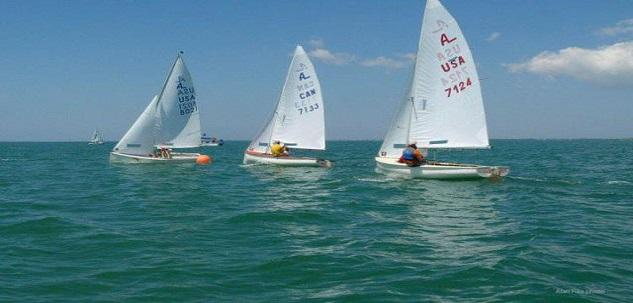 Albacore fleet racing at the 2014 Mid Winter Championship, Sarasota