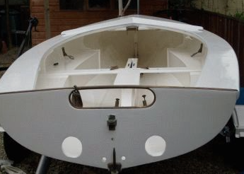 Interior of a new Ovington Albacore hull, deck moulding
