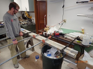 Figure 3: Mast taper forming fixture in the workshop