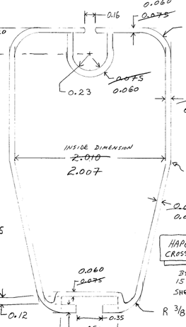 Figure 5: HAPCO Albacore boom initial cross section design, CAD drawing with dimensions