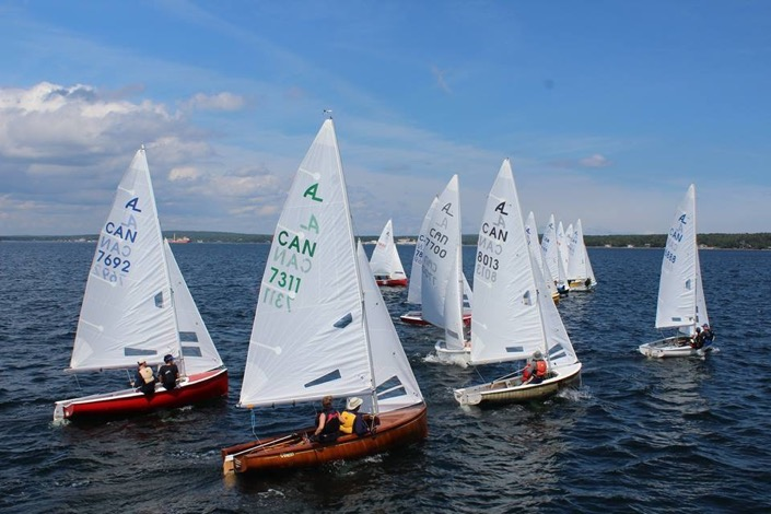 A colourful Albacore fleet at the start line