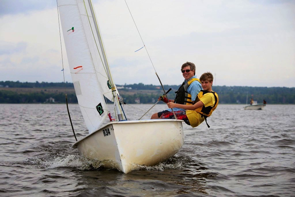 Family time at Kanata Sailing Club, father and son sailing