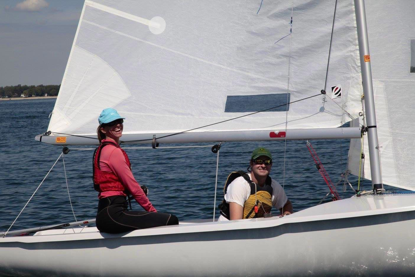 A crew laughing together on an Albacore, Canadians Day 1