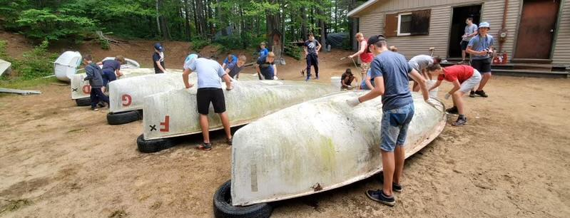 Two Albacore hulls awaiting restoration