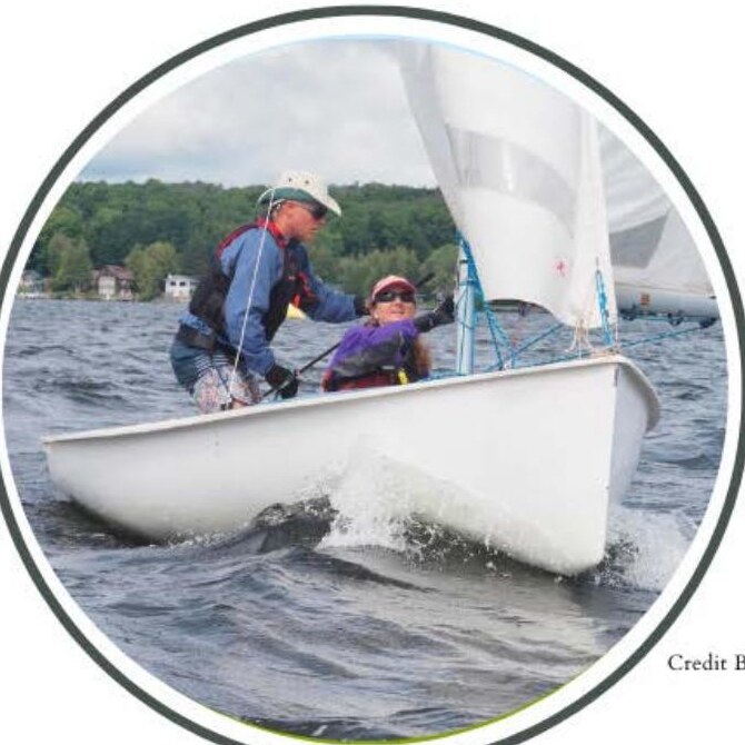 Richard Spirk and Pam Leeuwestein sailing