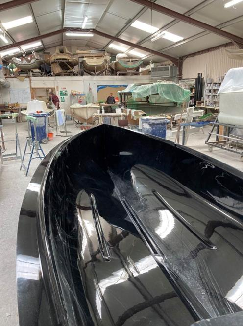 Close-up of the black Rondar Albacore hull interior