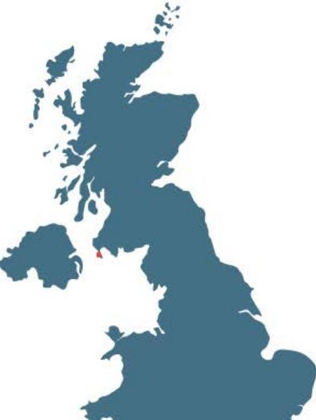 Map of the UK marking Abersoch, Wales