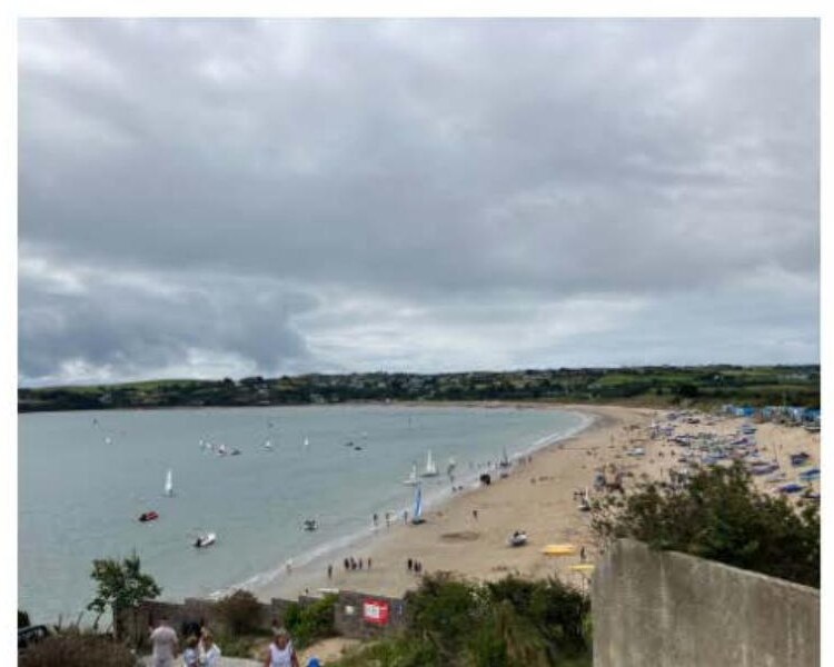 Cloudy skies over the beach at Abersoch