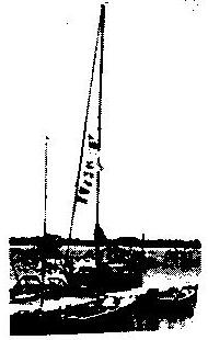 An Albacore with signal flags flying from its mast, moored among other boats
