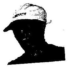 High-contrast silhouette portrait of Commodore Bob Stiff in a cap