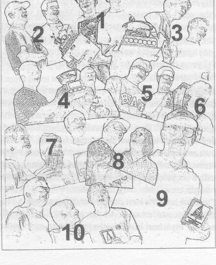 Numbered line-drawing key (1 to 10) to the Winners at 1997 Canadian’s collage