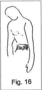 Fig. 16: a standing figure fully relaxed, head dropped forward, shoulders sagging and arms hanging