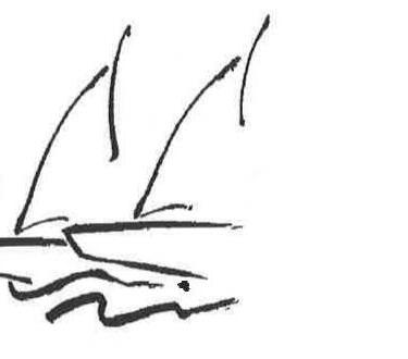 Hand-drawn sketch of two sailboats