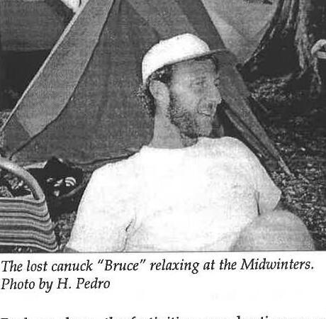 The lost canuck Bruce relaxing at the Midwinters, photo by H. Pedro
