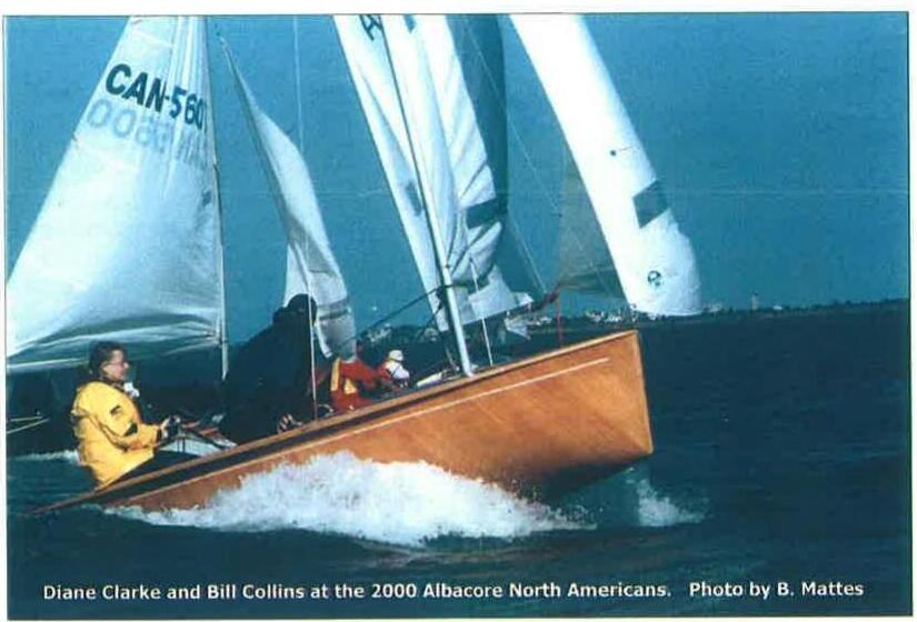 Diane Clarke and Bill Collins at the 2000 Albacore North Americans. Photo by B. Mattes