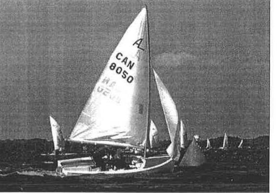 An Albacore sailing at the 2000 North Americans