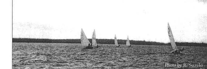The Youth fleet, and other MLA boats, racing on Lake Rosseau. Photo by R. Suzuki