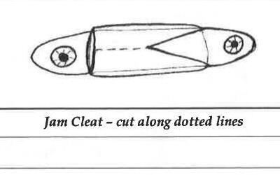 Diagram of a jam cleat tube to be cut along dotted lines