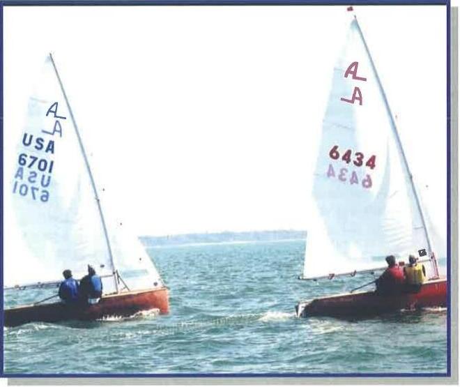 Two Albacores sailing downwind off Sarasota, Florida