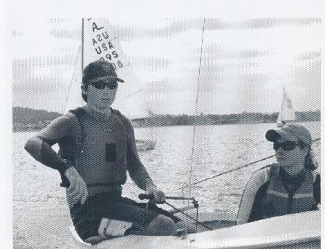 Skipper and crew aboard an Albacore on the Potomac